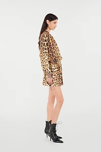 Short Dress With Jaguar Skin Print