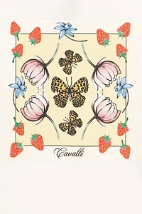 Strawberry And Butterfly-Print Cotton T-Shirt