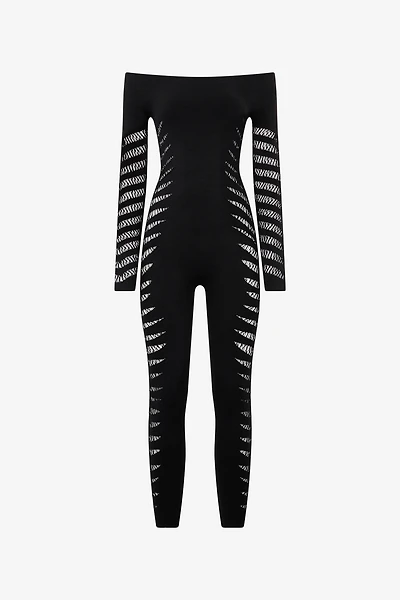 Jumpsuit With Perforated Zebra Pattern