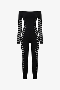 Jumpsuit With Perforated Zebra Pattern