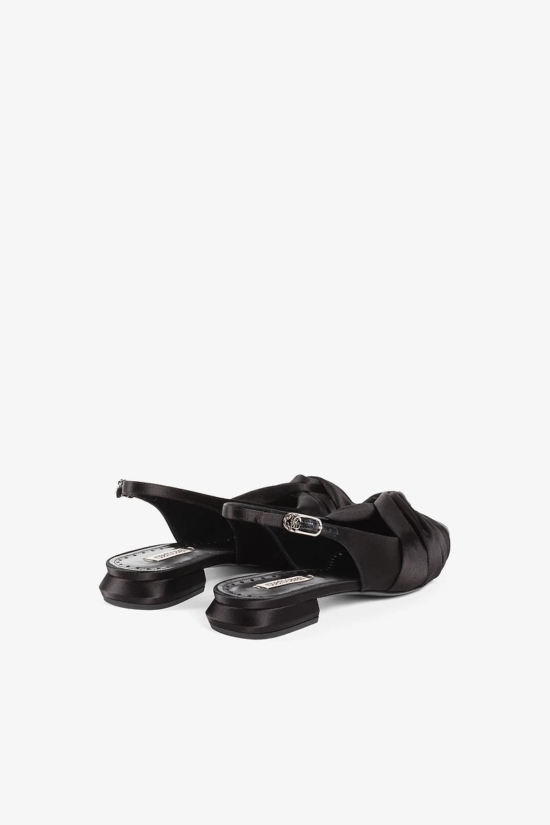 Knot-detail crystal-embellished ballerina shoes