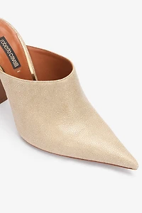 Leather Pointed-Toe Mules