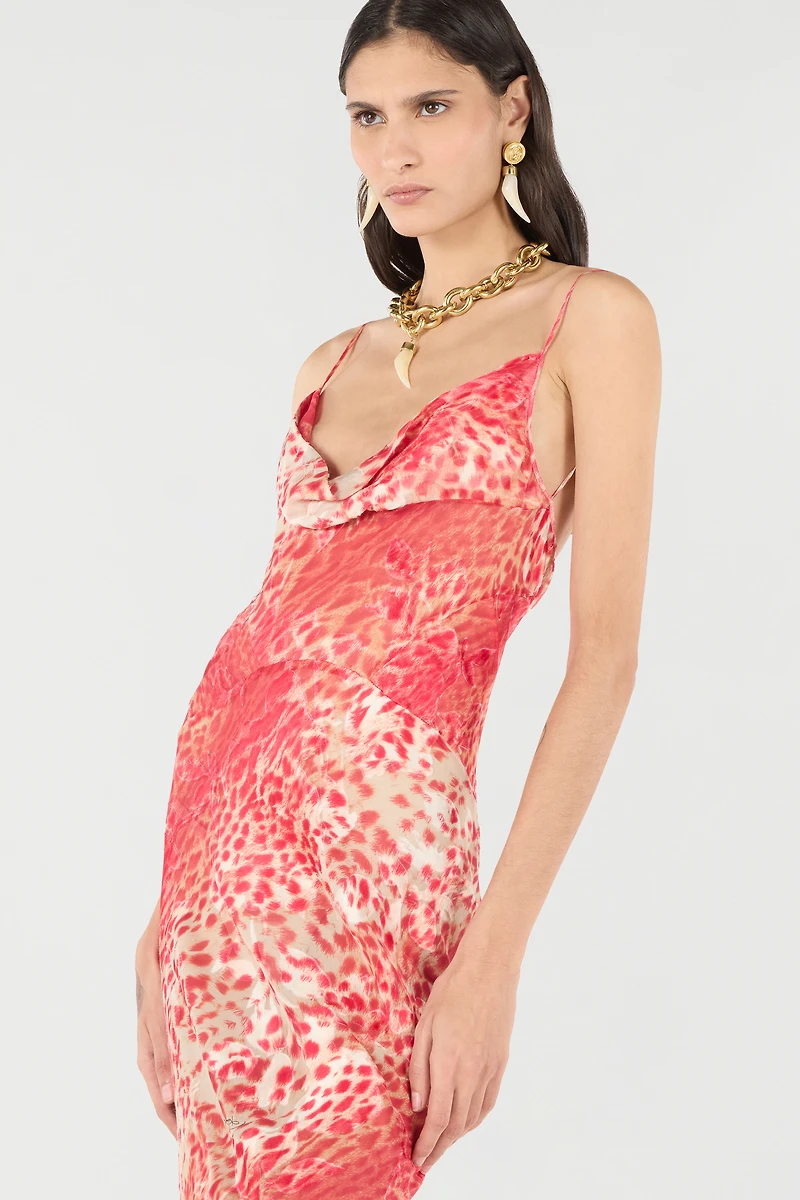 Long Dress With Jaguar Skin Print
