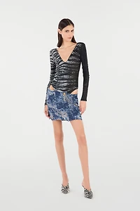Bodysuit With Zebra And Tiger Skin Design