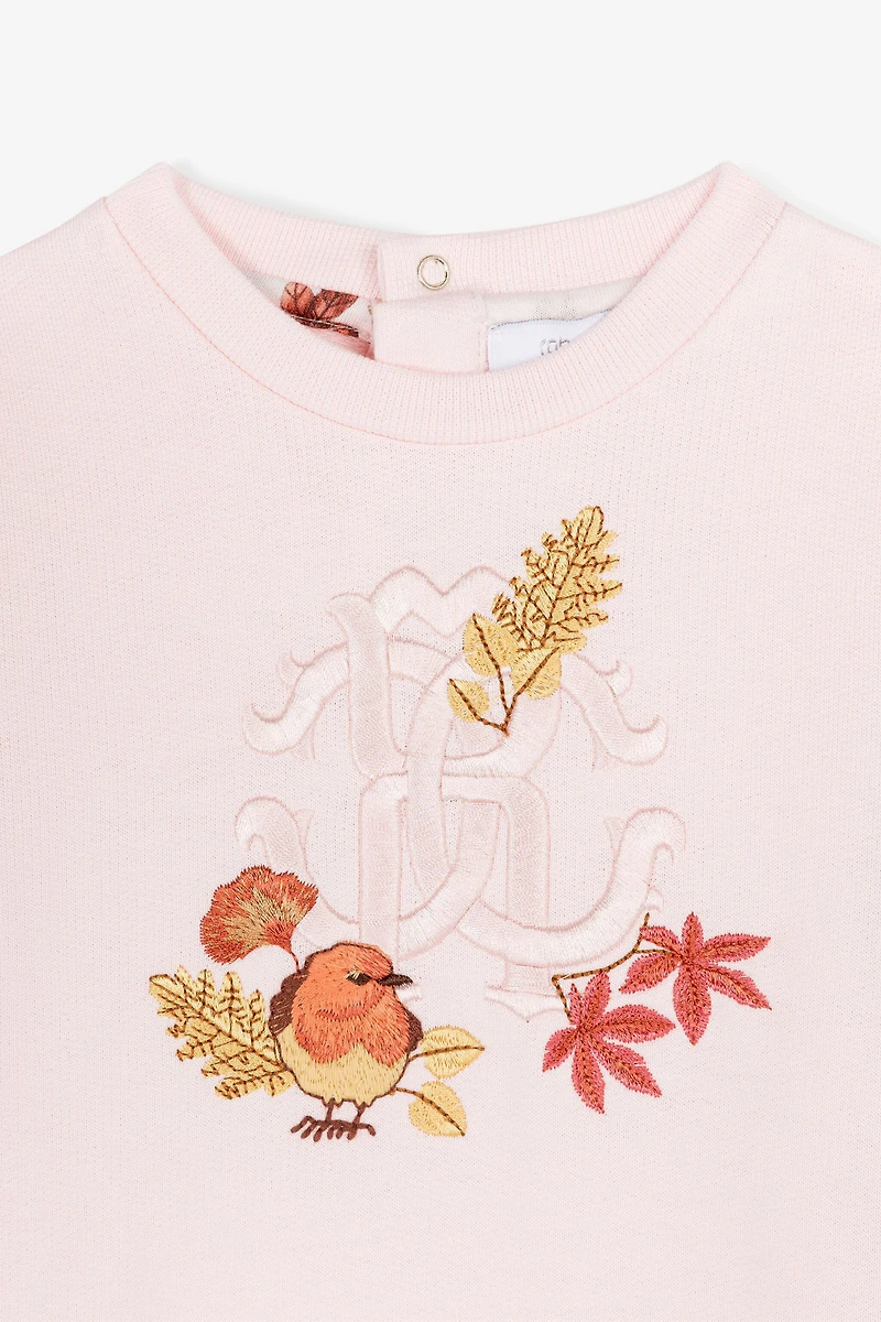 Bird And Leopard-Print Cotton Sweatshirt
