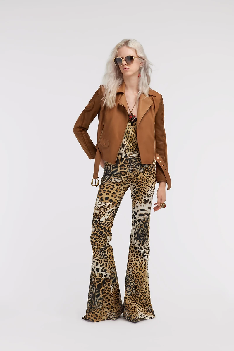 Top with Jaguar Skin print