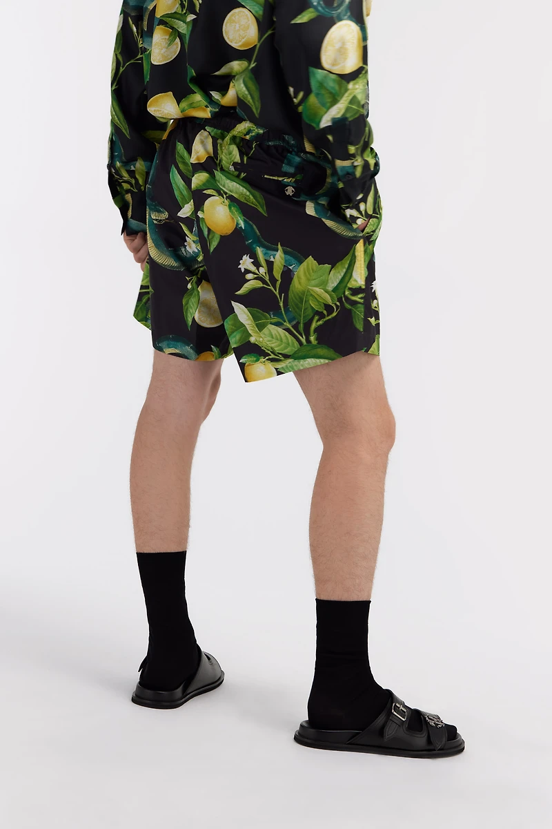 Swim shorts with Lemon print