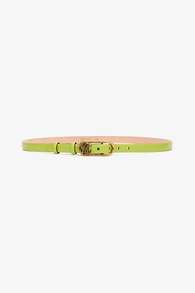 Snake-Effect Belt With Mirror Snake Monogram