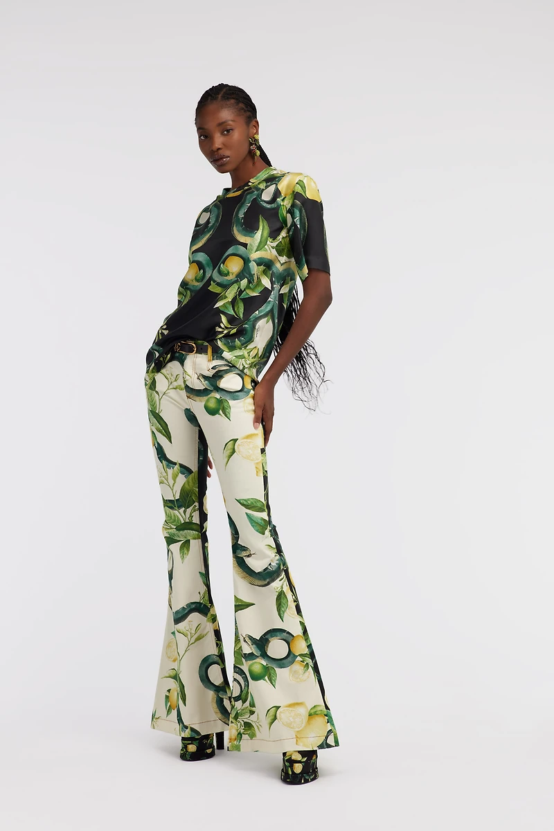 Lemon and Snake print t-shirt