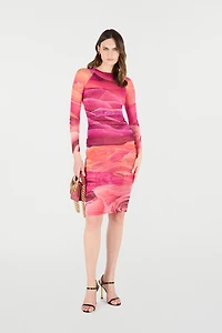 Sheath Dress With Rose Print