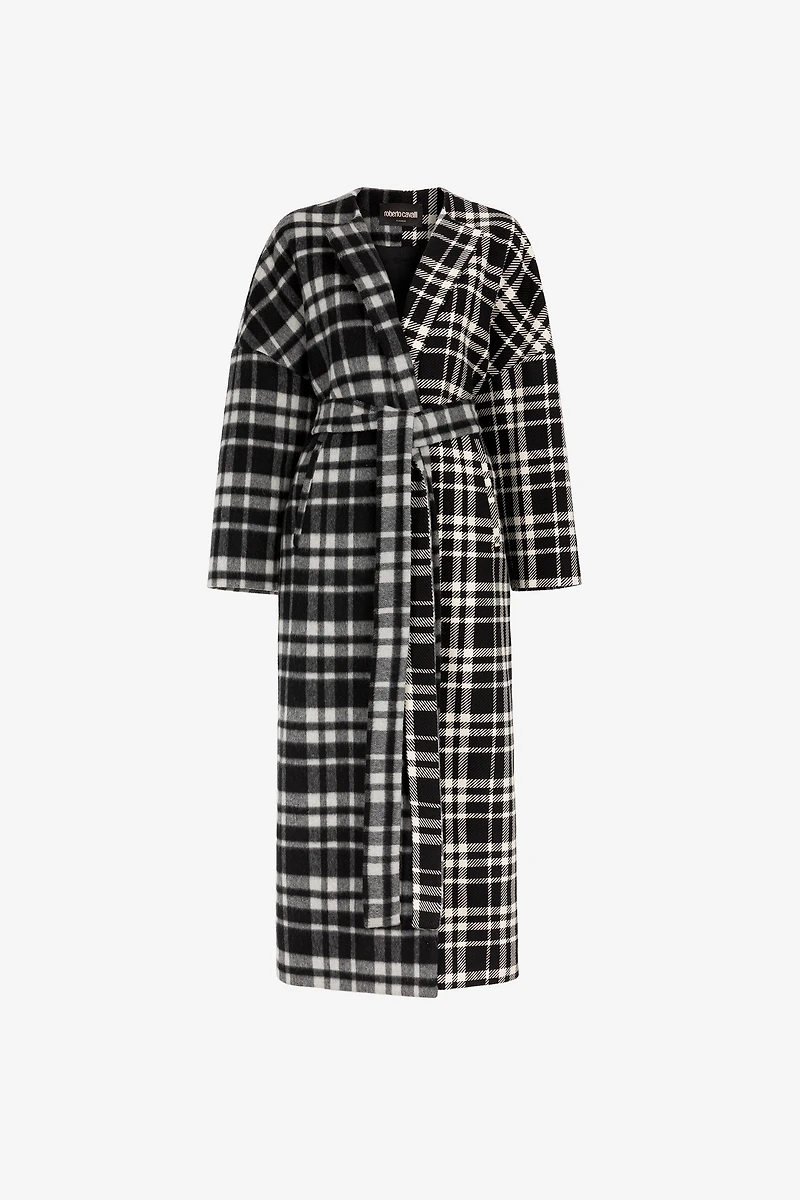 Checked Belted Coat