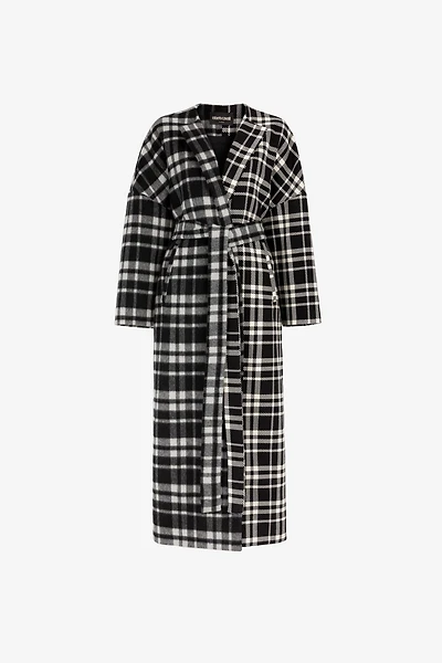 Checked Belted Coat