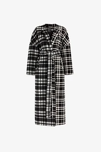 Checked Belted Coat