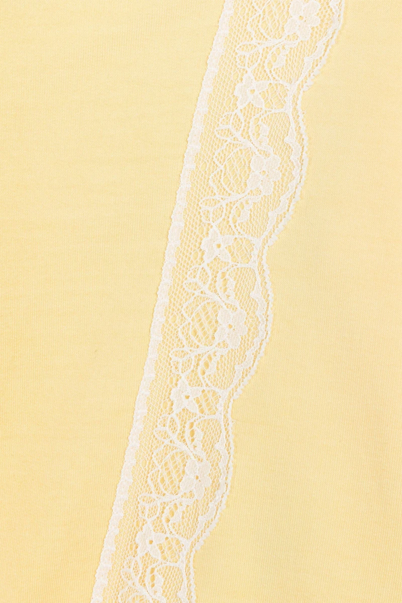 Lace-Trimmed Zip Hoodie