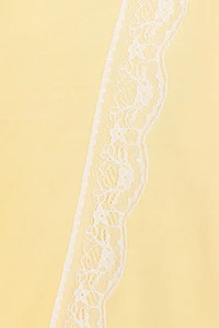 Lace-Trimmed Zip Hoodie