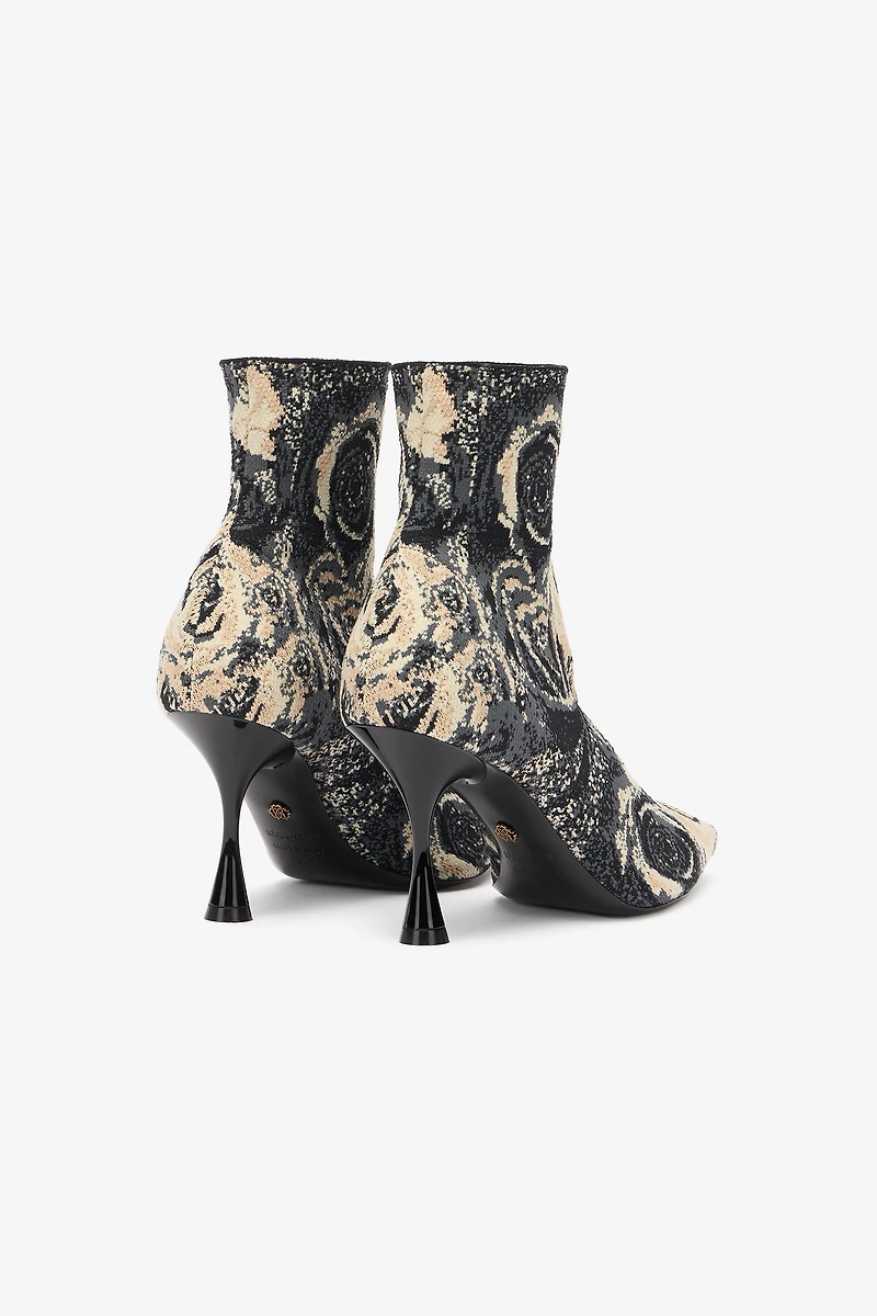 Ankle Boots With Rose Inlay