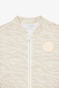 Zip-Up Sweatshirt With Tiger Skin Print