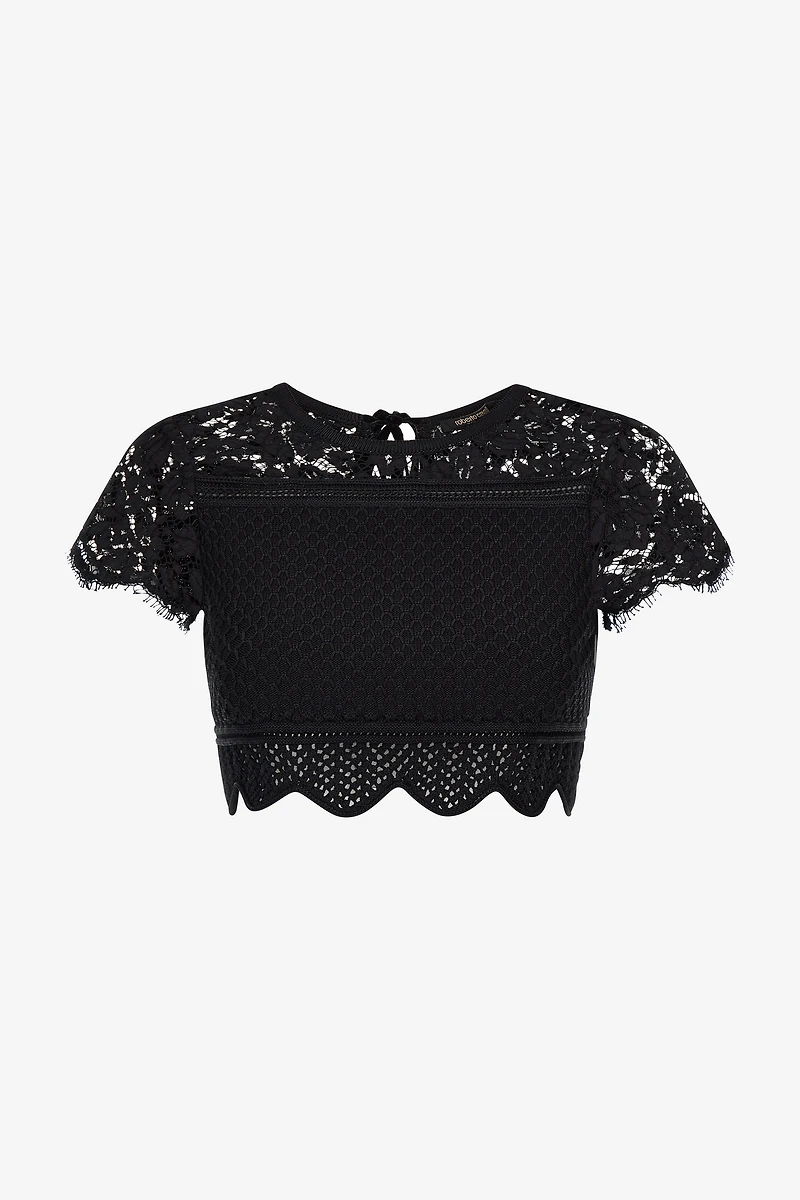 Black Lace Crop Top