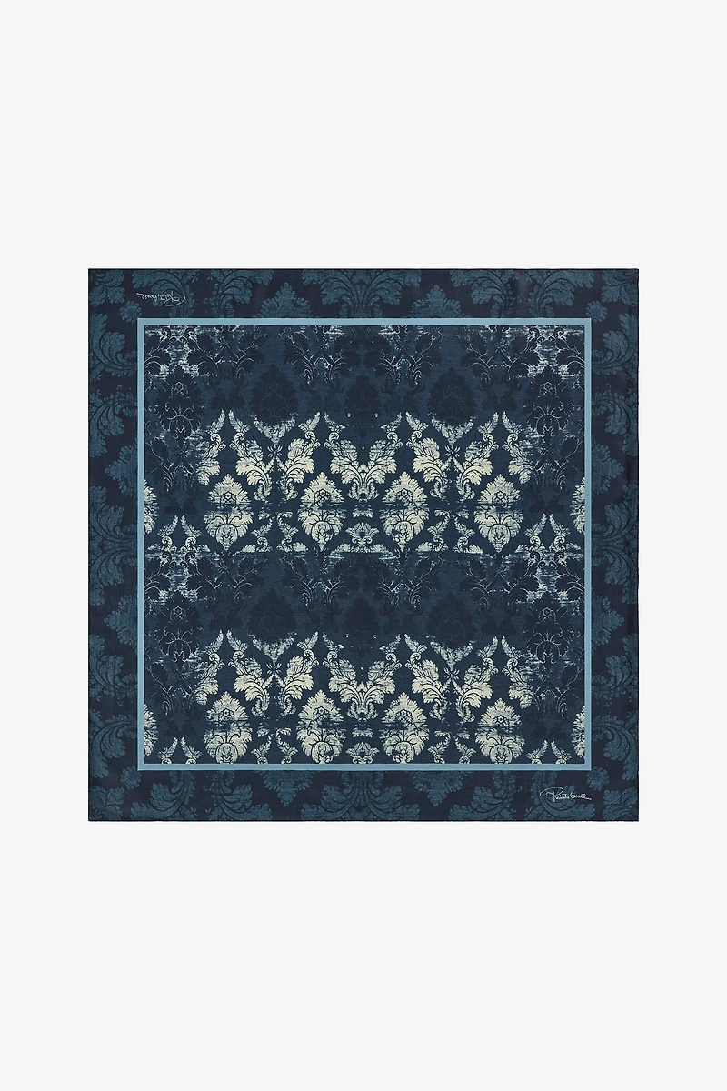 Silk Scarf with Brocade Print
