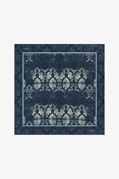 Silk Scarf with Brocade Print