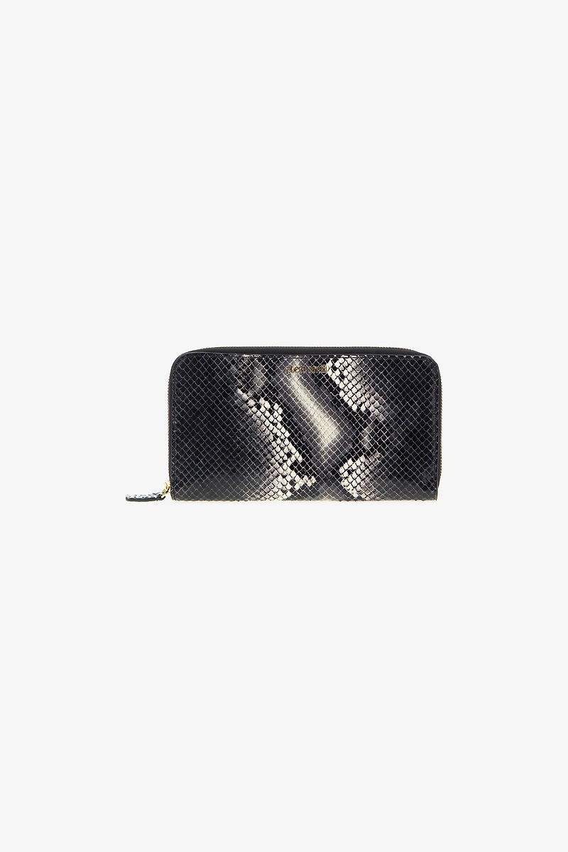 Logo-print leather wallet