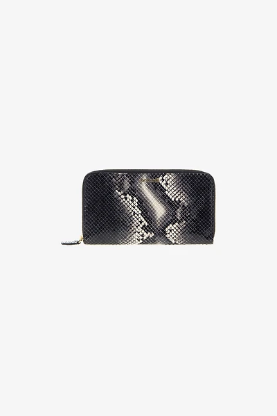 Logo-print leather wallet