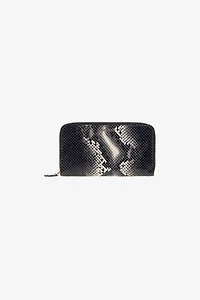 Logo-print leather wallet