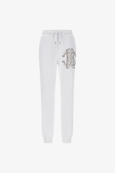 White Joggers With Crystal Monogram RC