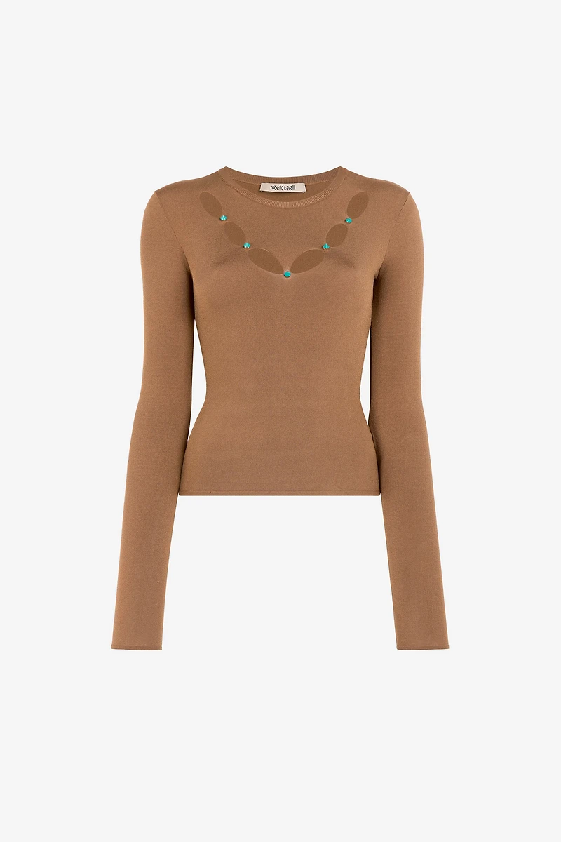 Knit top with cut-out