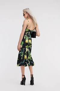 Dress with shoulder straps and Lemon print