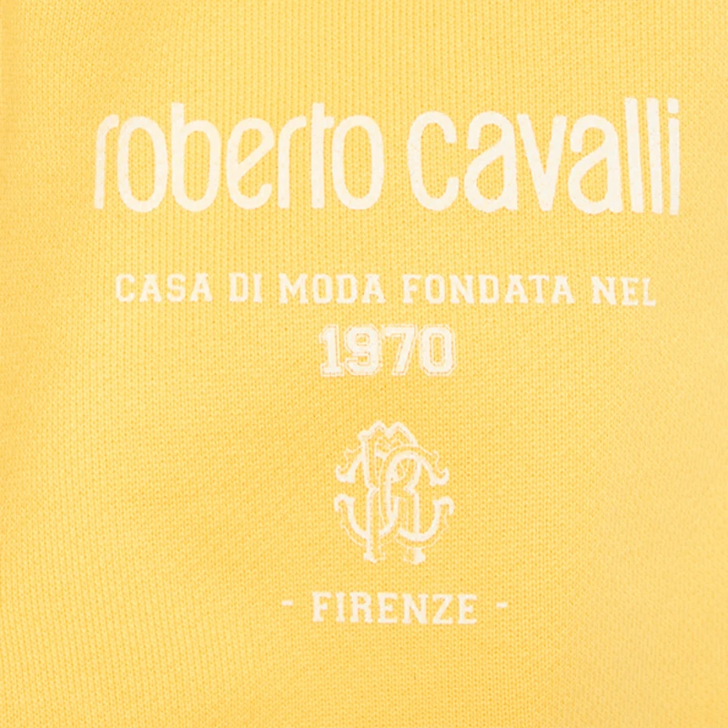 Yellow Track Pants with Logo Print
