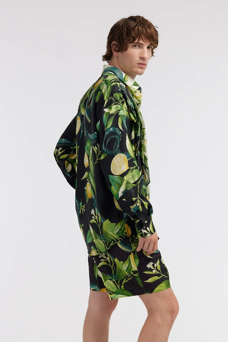 Swim shorts with Lemon print