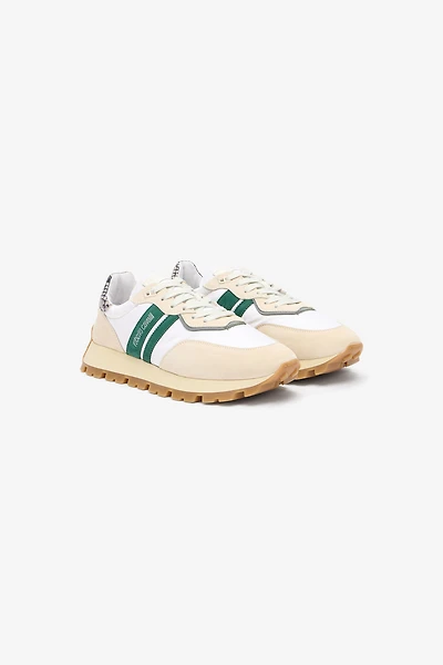 White Running Shoes With Snake-Print Detail