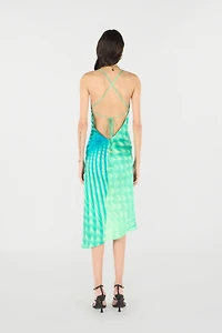 Asymmetric Dress With All-Over Print