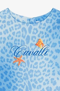 Sea-motif leopard-print dress