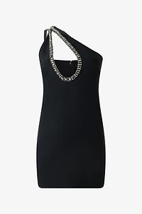 Mini Dress With Bejeweled Neckline