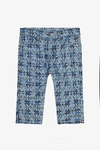 Tiger Skin-Print Pants With RC Monogram And Lettering