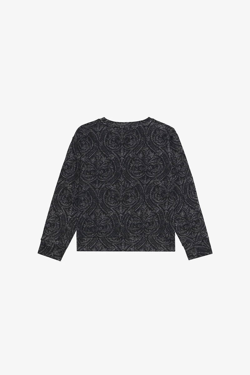 Black Sweatshirt with Floral Print