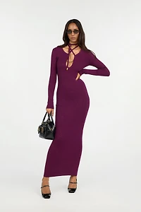 Purple Maxi Dress with Snake Detail