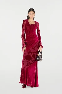 Long Skirt With Rose And Python Pattern