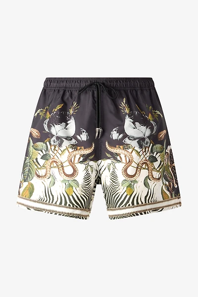 Swim Shorts With Fang And Animal Print