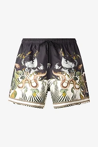Swim Shorts With Fang And Animal Print