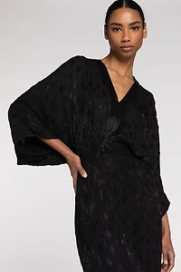 Bead-embellished short silk dress