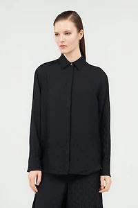 Silk Blend Shirt with Monogram RC