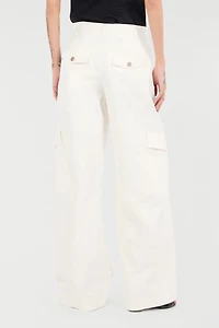 Stretch Cotton Pants With Python Print