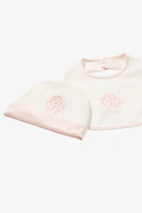 RC Monogram Hat, Bib And Romper Suit Set