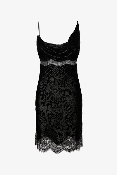 Mini dress with lace