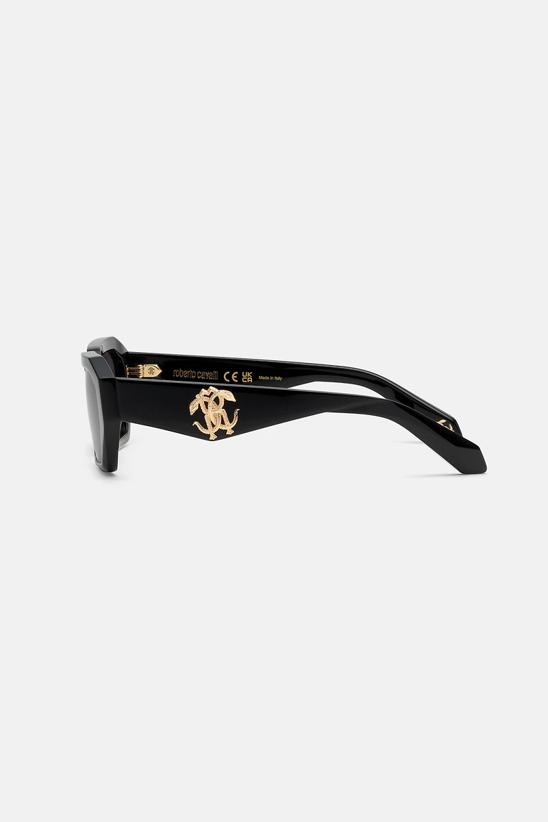 Sunglasses with rectangular front shape
