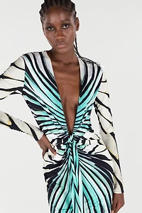 Ray Of Sea Print Dress Maxi