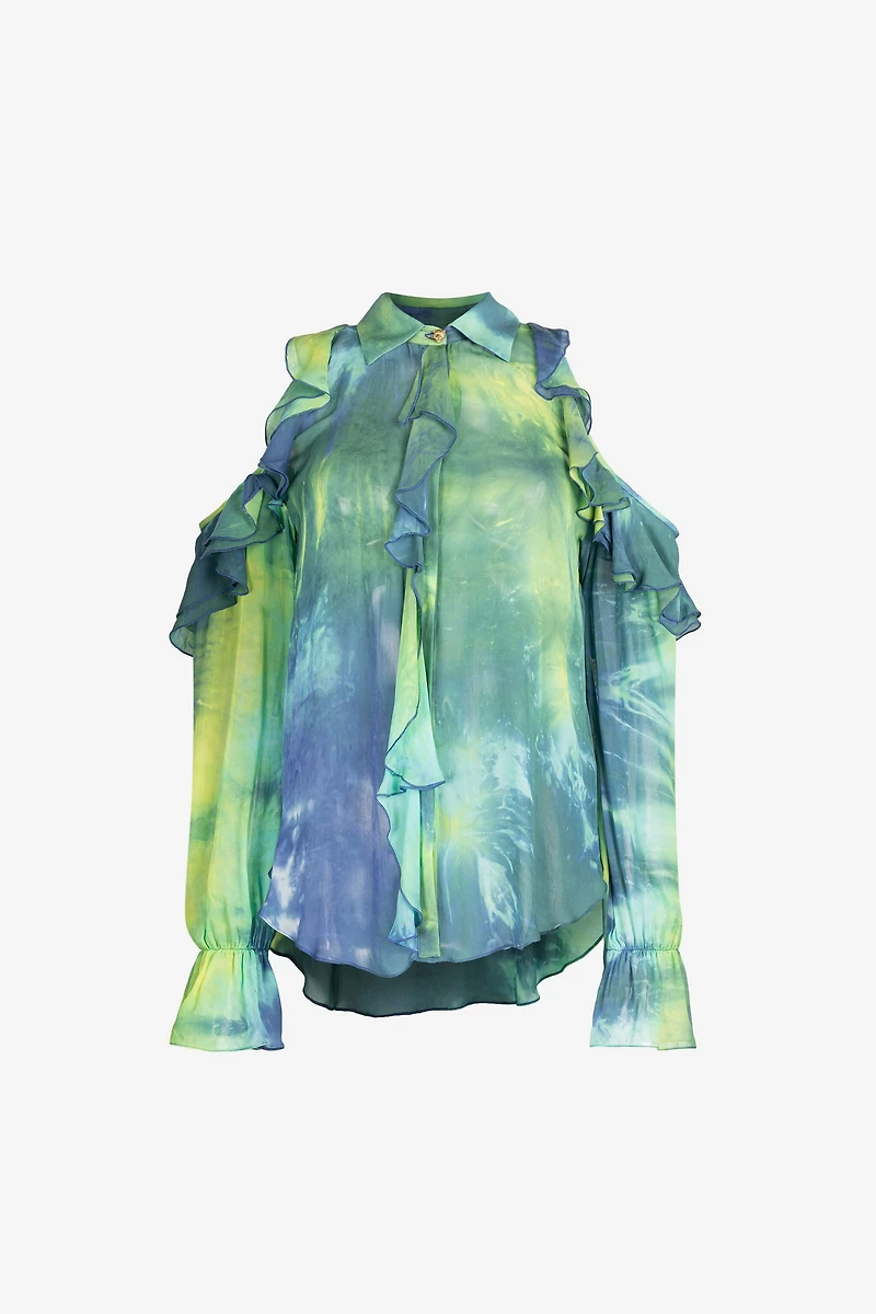 Cut-Out Tie-Dye Shirt